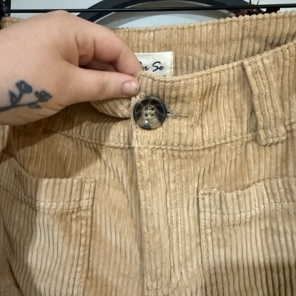 Per Se Tan Corduroy Cropped Pants size 8 - Picture 6 of 11